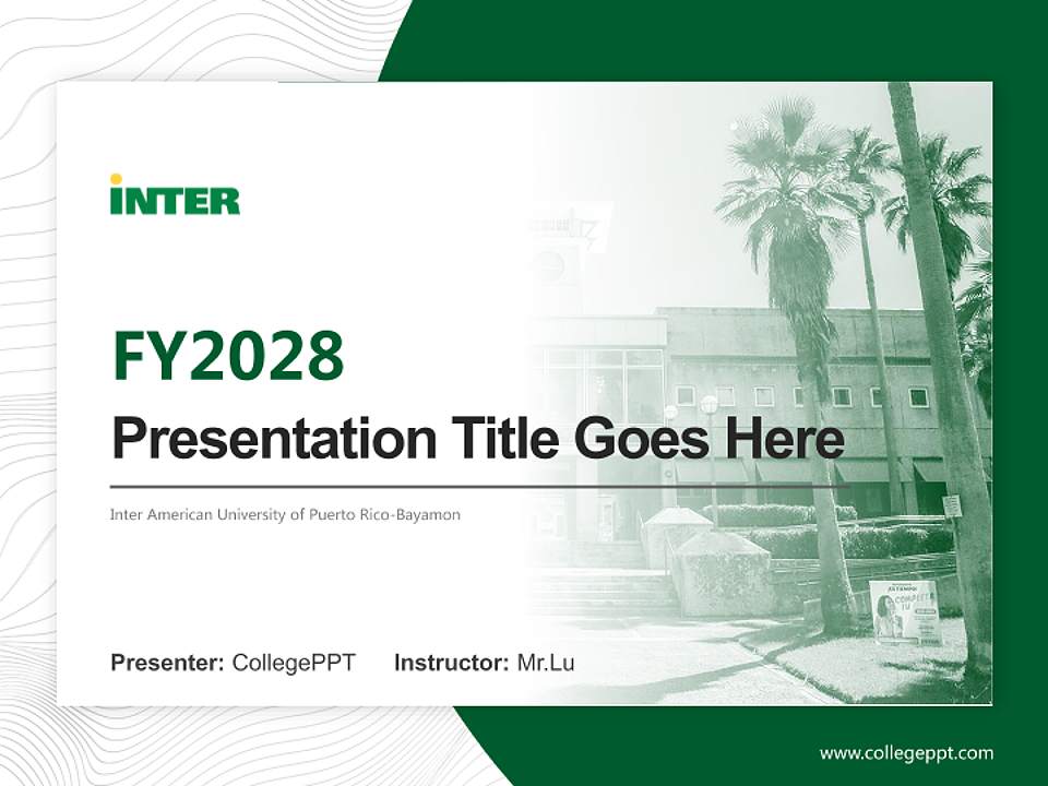 Inter American University of Puerto Rico-Bayamon Academic Presentation/Research Findings Report PPT Template4:3 ratio PPT effect preview image5