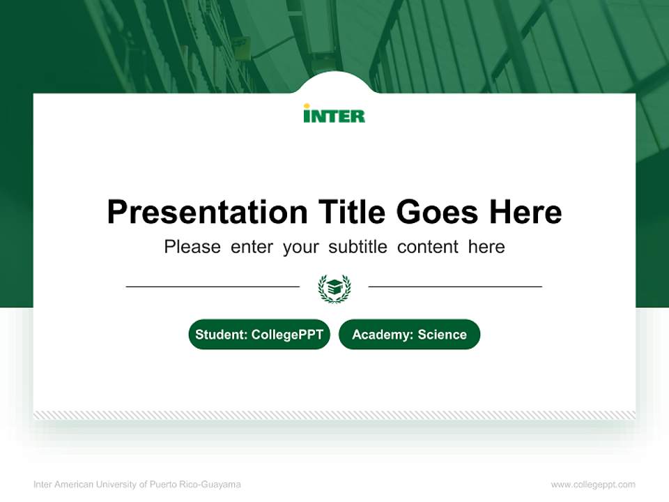 Inter American University of Puerto Rico-Guayama National Scholarship Defense PPT Template4:3 ratio PPT effect preview image4