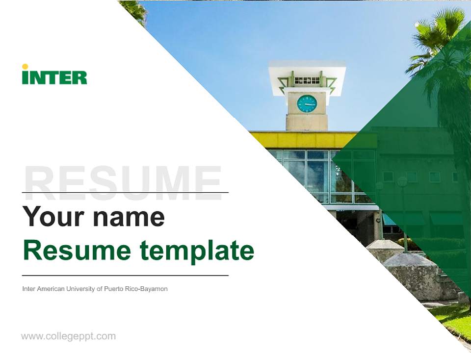Inter American University of Puerto Rico-Bayamon Resume PPT Template4:3 ratio PPT effect preview image5
