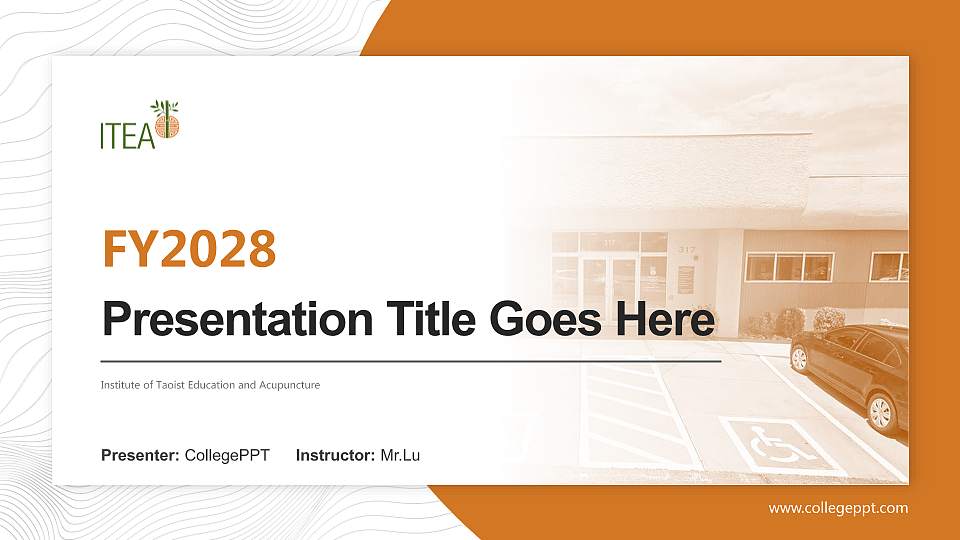 Institute of Taoist Education and Acupuncture Academic Presentation/Research Findings Report PPT Template16:9 ratio PPT effect preview image