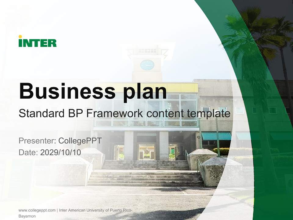 Inter American University of Puerto Rico-Bayamon Competition/Entrepreneurship Contest PPT Template4:3 ratio PPT effect preview image9