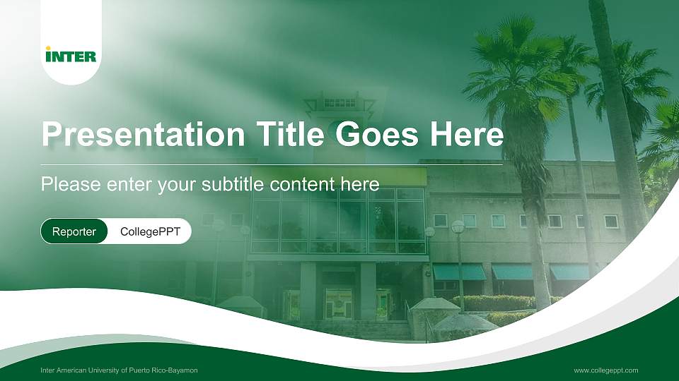 Inter American University of Puerto Rico-Bayamon Lecture Sharing and Networking Event PPT Template16:9 ratio PPT effect preview image