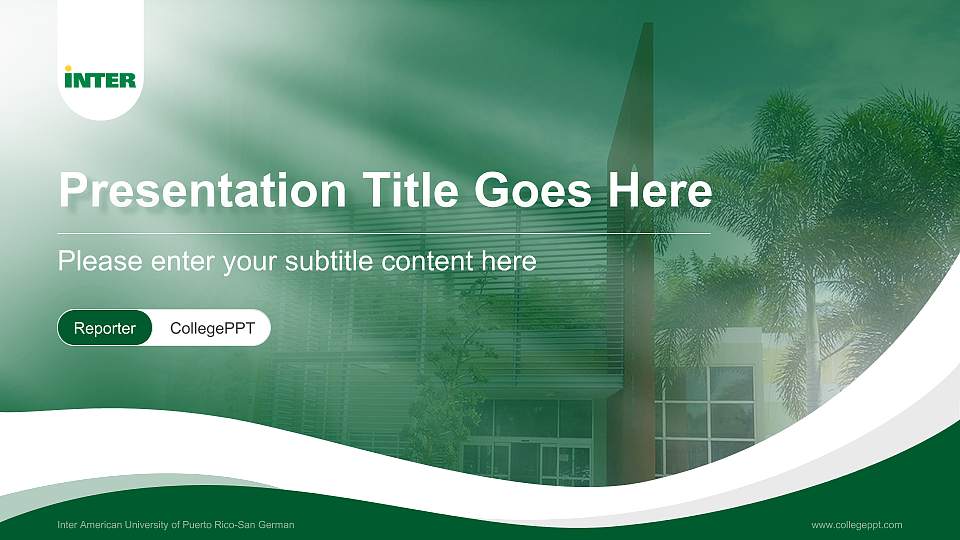 Inter American University of Puerto Rico-San German Lecture Sharing and Networking Event PPT Template16:9 ratio PPT effect preview image