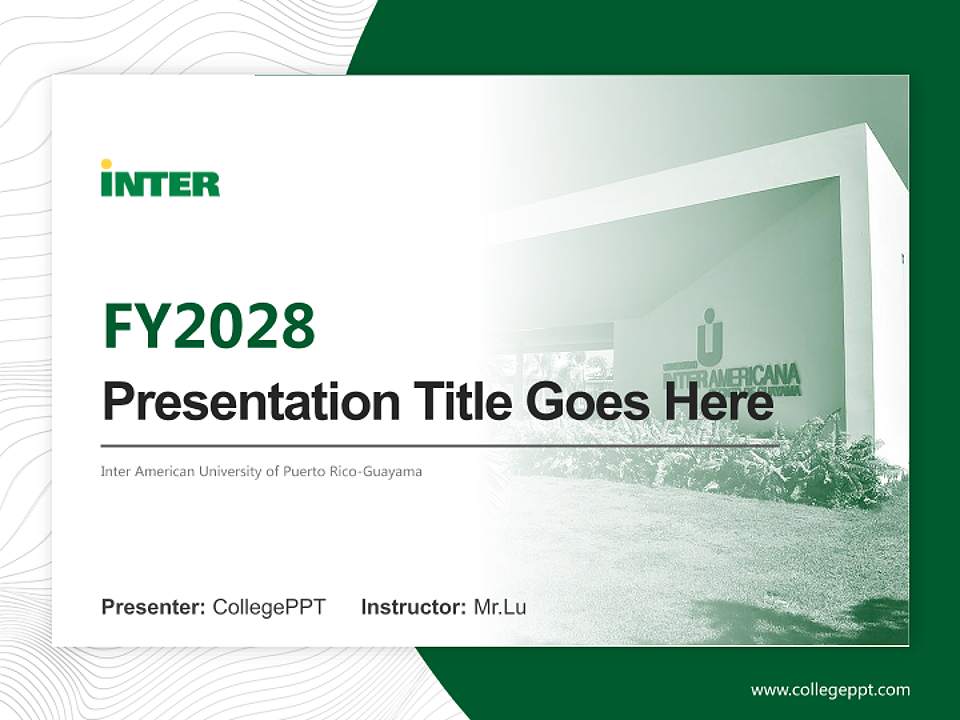 Inter American University of Puerto Rico-Guayama Academic Presentation/Research Findings Report PPT Template4:3 ratio PPT effect preview image5