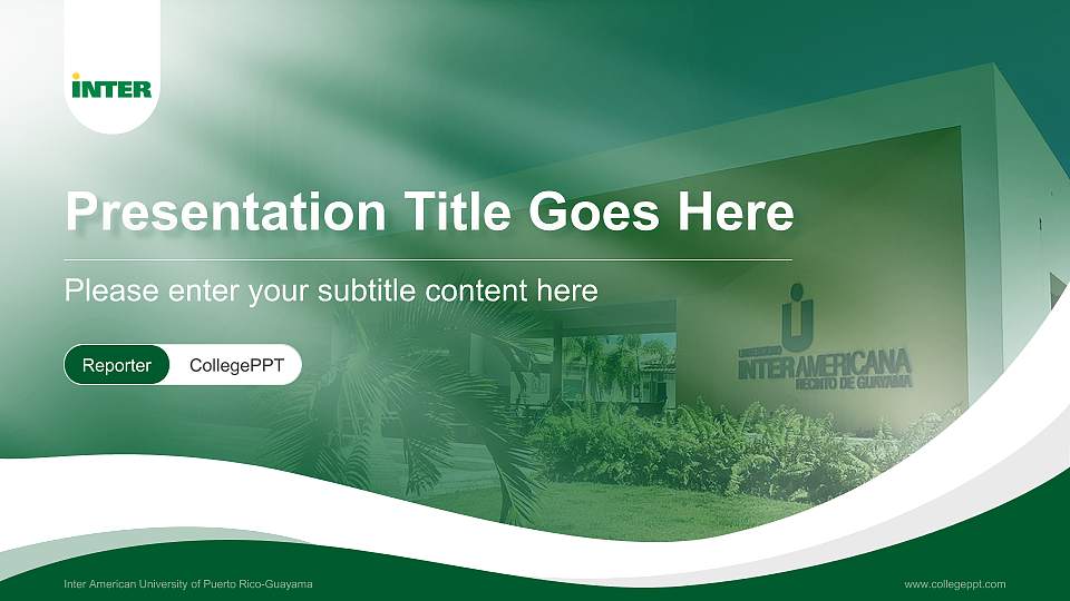 Inter American University of Puerto Rico-Guayama Lecture Sharing and Networking Event PPT Template16:9 ratio PPT effect preview image