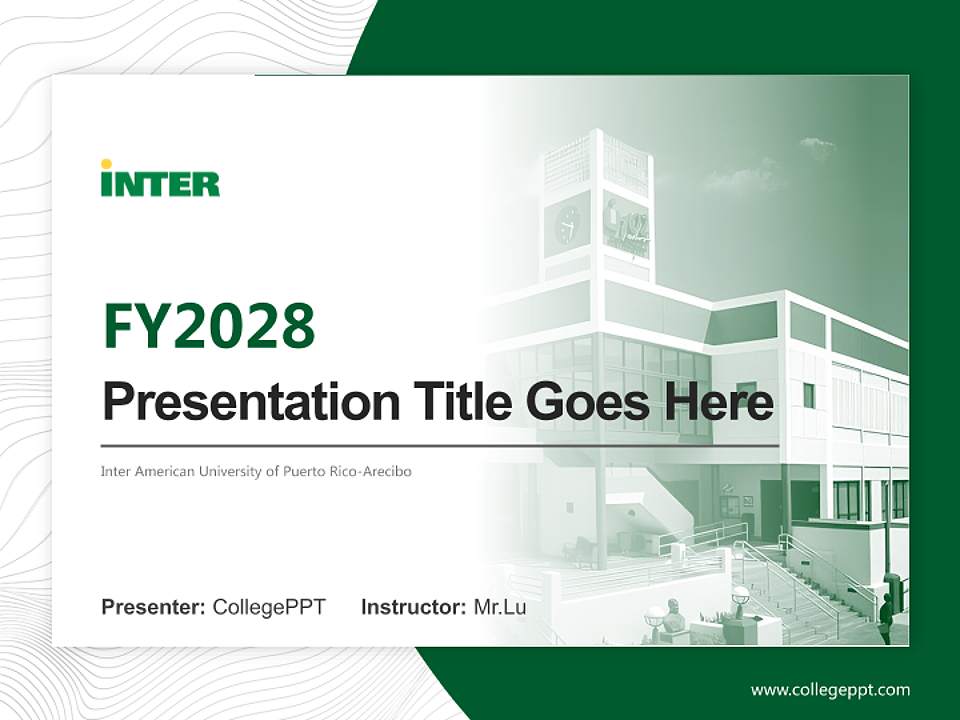 Inter American University of Puerto Rico-Arecibo Academic Presentation/Research Findings Report PPT Template4:3 ratio PPT effect preview image5