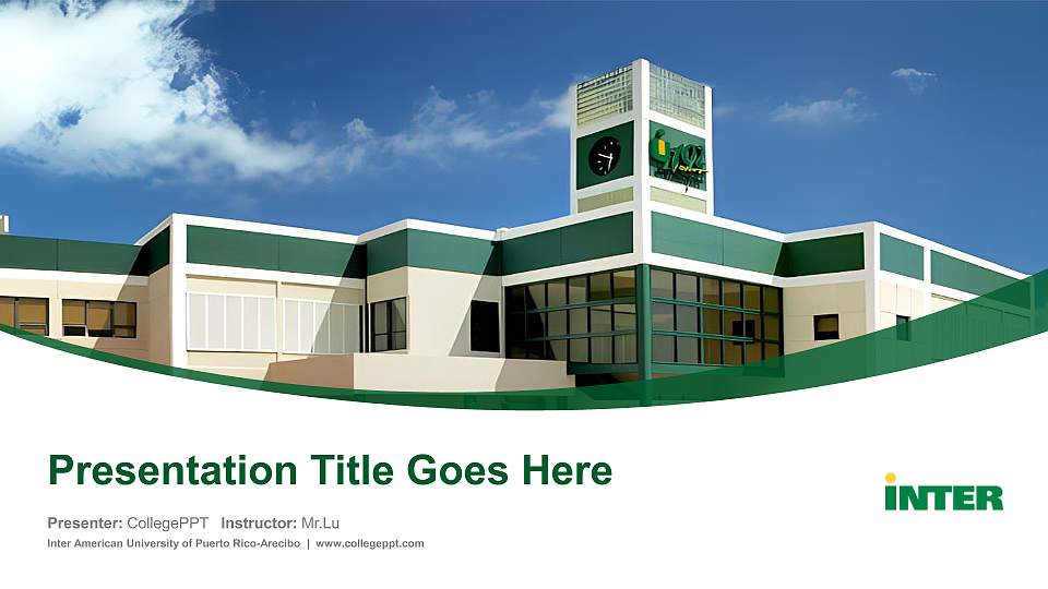 Inter American University of Puerto Rico-Arecibo Course/Courseware Creation PPT Template16:9 ratio PPT effect preview image