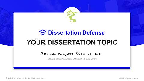 Institute of Clinical Acupuncture & Oriental Med Graduation Thesis Defense PPT Template