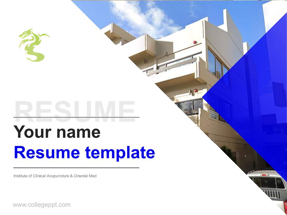 Institute of Clinical Acupuncture & Oriental Med Resume PPT Template4:3 ratio PPT effect preview image5