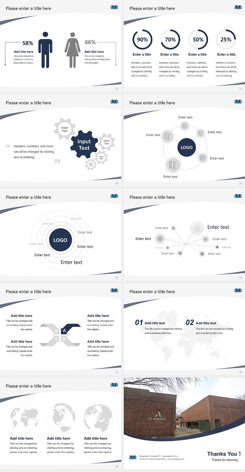 Institute for Clinical Social Work Course/Courseware Creation PPT Template4:3 ratio PPT effect preview image4