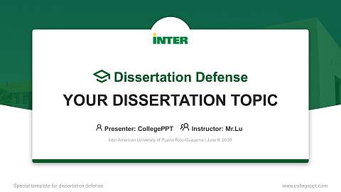 Inter American University of Puerto Rico-Guayama Graduation Thesis Defense PPT Template