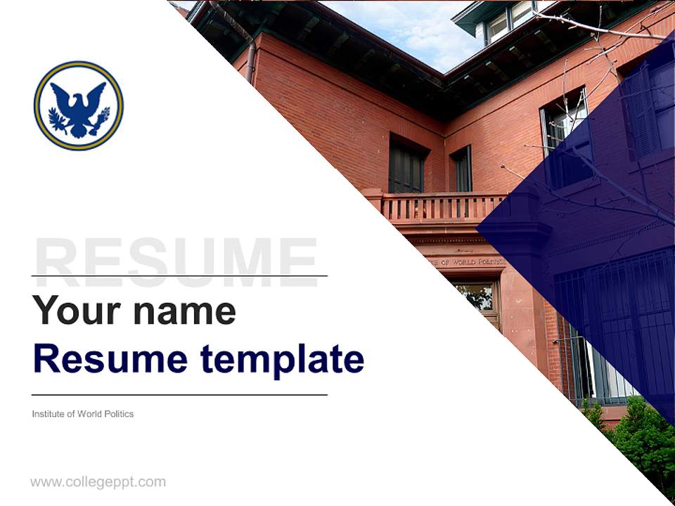Institute of World Politics Resume PPT Template4:3 ratio PPT effect preview image5