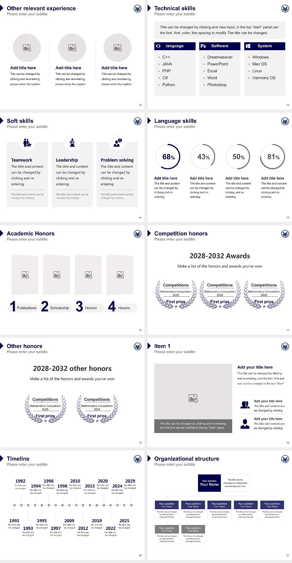 Institute of World Politics Resume PPT Template4:3 ratio PPT effect preview image3