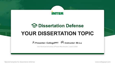 Inter American University of Puerto Rico-Arecibo Graduation Thesis Defense PPT Template