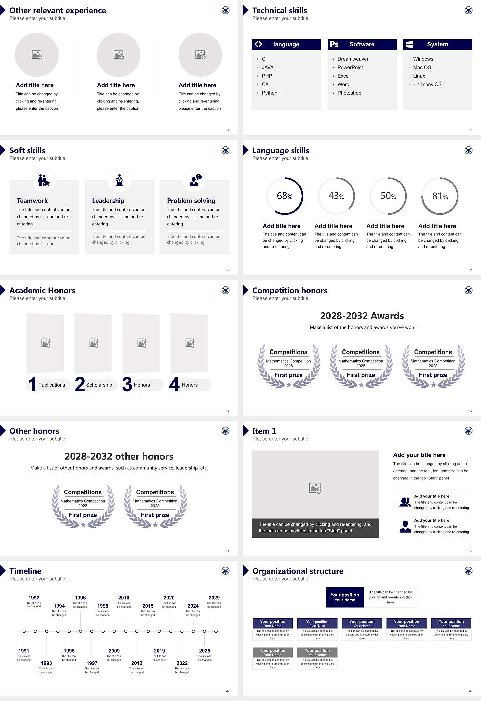 Institute of World Politics Resume PPT Template16:9 ratio PPT effect preview image3