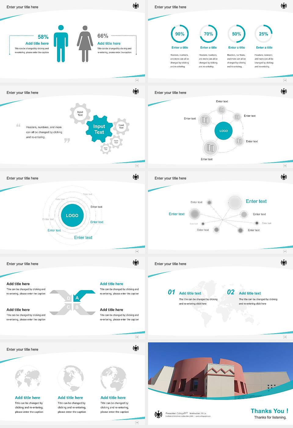 Institute of American Indian Arts (IAIA) Course/Courseware Creation PPT Template16:9 ratio PPT effect preview image4