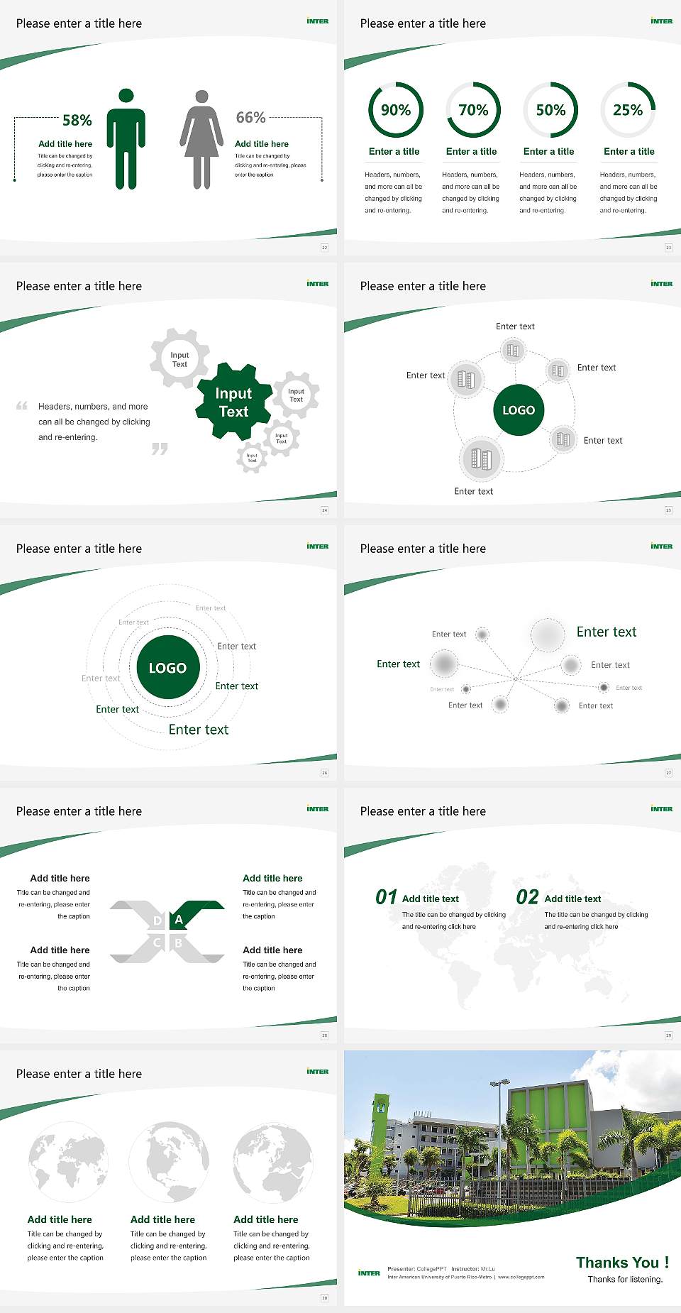 Inter American University of Puerto Rico-Metro Course/Courseware Creation PPT Template4:3 ratio PPT effect preview image4