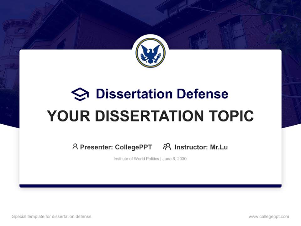 Institute of World Politics Graduation Thesis Defense PPT Template4:3 ratio PPT effect preview image7