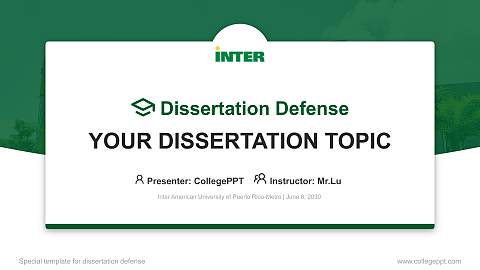 Inter American University of Puerto Rico-Metro Graduation Thesis Defense PPT Template
