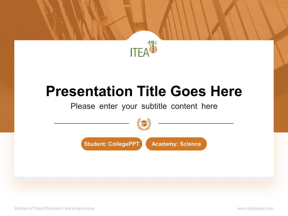 Institute of Taoist Education and Acupuncture National Scholarship Defense PPT Template4:3 ratio PPT effect preview image4