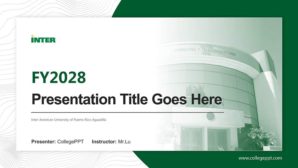 Inter American University of Puerto Rico-Aguadilla Academic Presentation/Research Findings Report PPT Template16:9 ratio PPT effect preview image