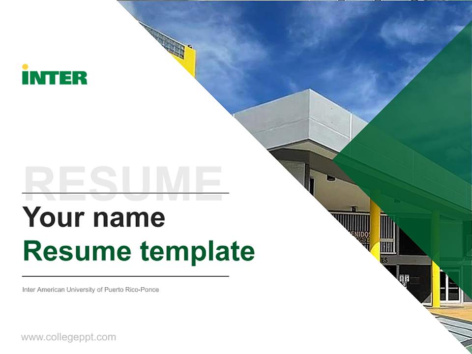 Inter American University of Puerto Rico-Ponce Resume PPT Template4:3 ratio PPT effect preview image5