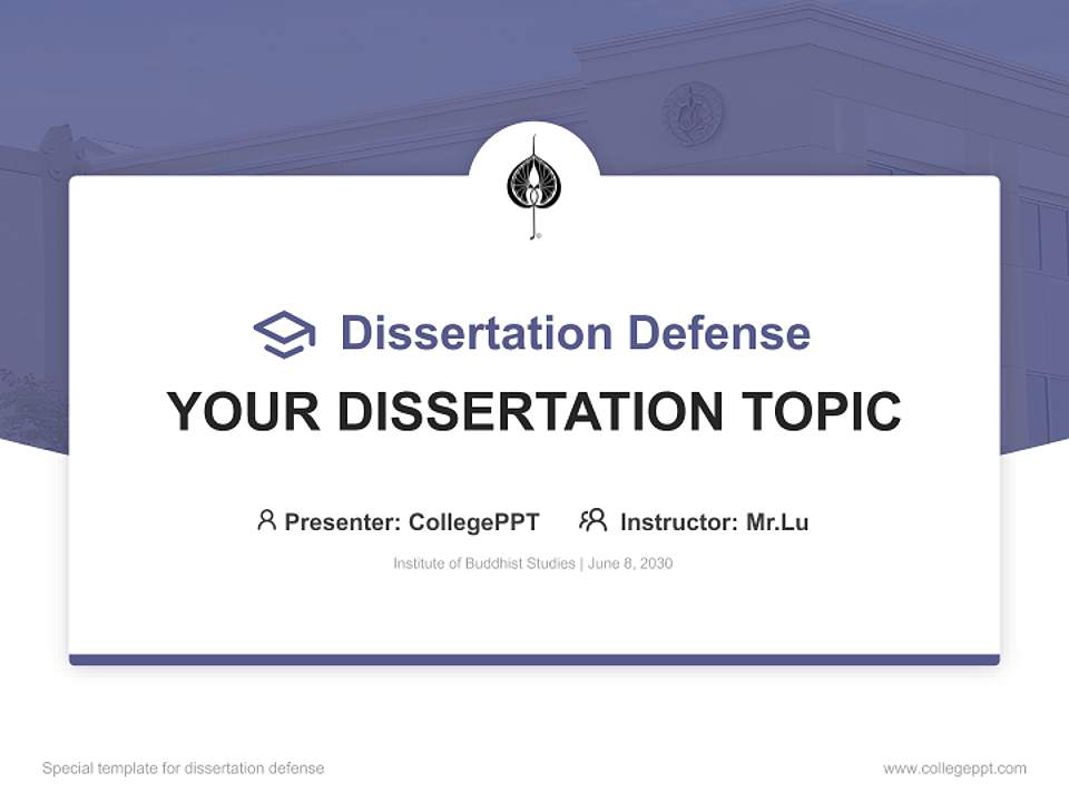 Institute of Buddhist Studies Graduation Thesis Defense PPT Template4:3 ratio PPT effect preview image7