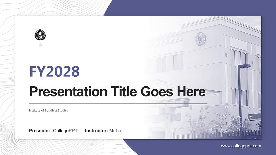 Institute of Buddhist Studies Academic Presentation/Research Findings Report PPT Template16:9 ratio PPT effect preview image