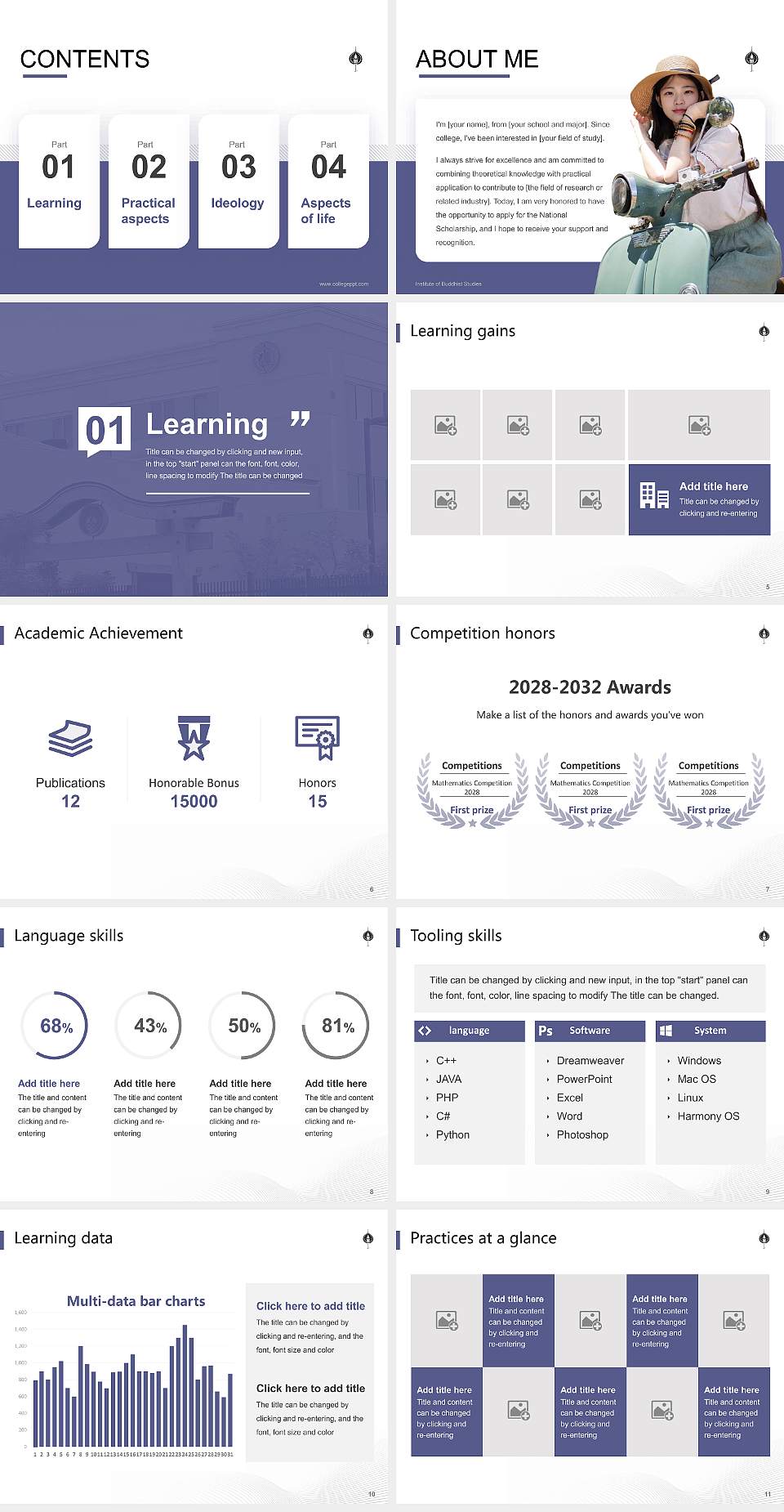 Institute of Buddhist Studies National Scholarship Defense PPT Template4:3 ratio PPT effect preview image2