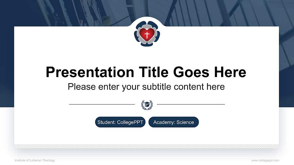 Institute of Lutheran Theology National Scholarship Defense PPT Template16:9 ratio PPT effect preview image