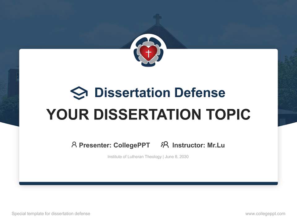 Institute of Lutheran Theology Graduation Thesis Defense PPT Template4:3 ratio PPT effect preview image7