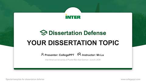 Inter American University of Puerto Rico-San German Graduation Thesis Defense PPT Template