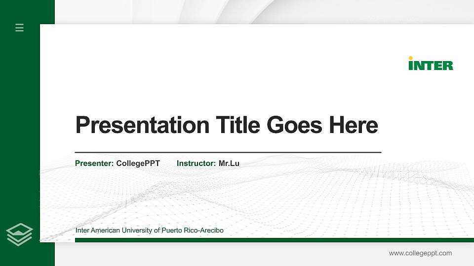 Inter American University of Puerto Rico-Arecibo Thesis Proposal/Graduation Defense PPT Template16:9 ratio PPT effect preview image