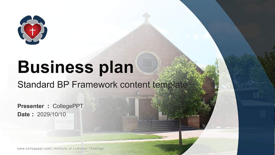 Institute of Lutheran Theology Competition/Entrepreneurship Contest PPT Template16:9 ratio PPT effect preview image