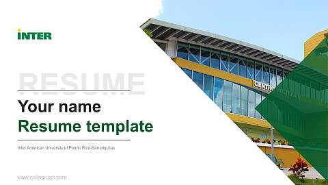 Inter American University of Puerto Rico-Barranquitas Resume PPT Template