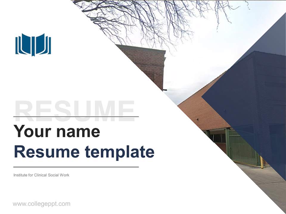 Institute for Clinical Social Work Resume PPT Template4:3 ratio PPT effect preview image5