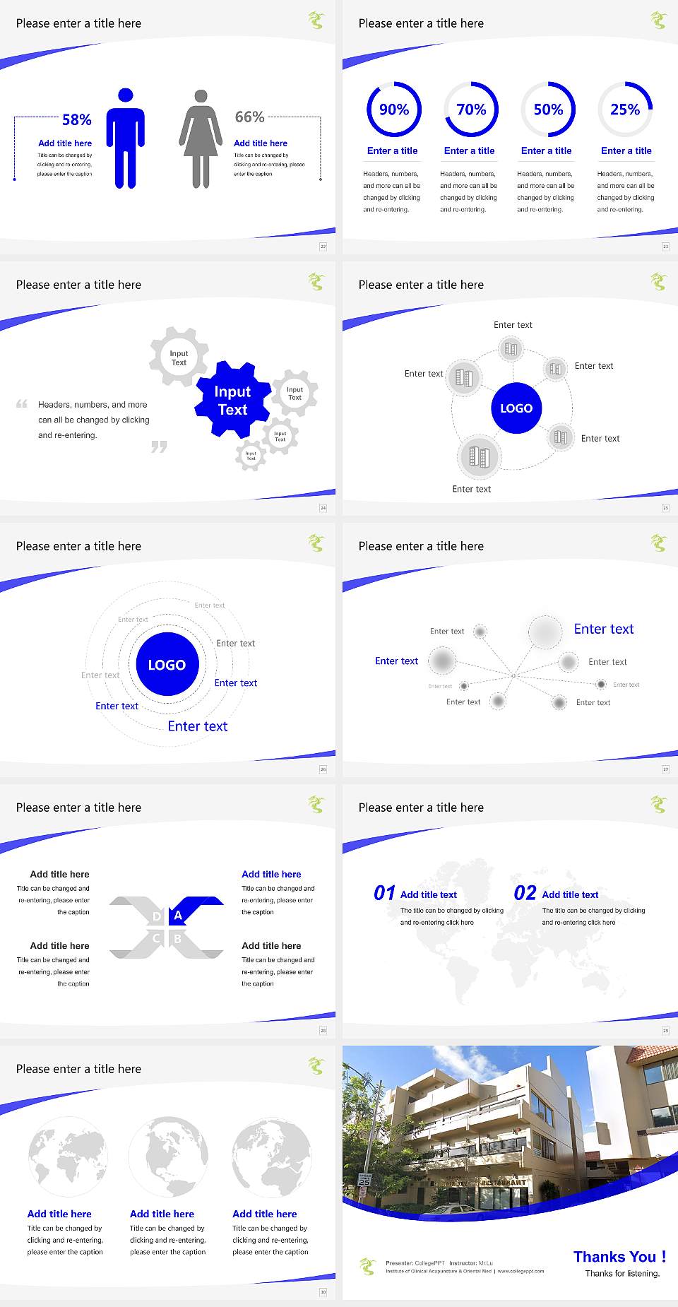 Institute of Clinical Acupuncture & Oriental Med Course/Courseware Creation PPT Template4:3 ratio PPT effect preview image4