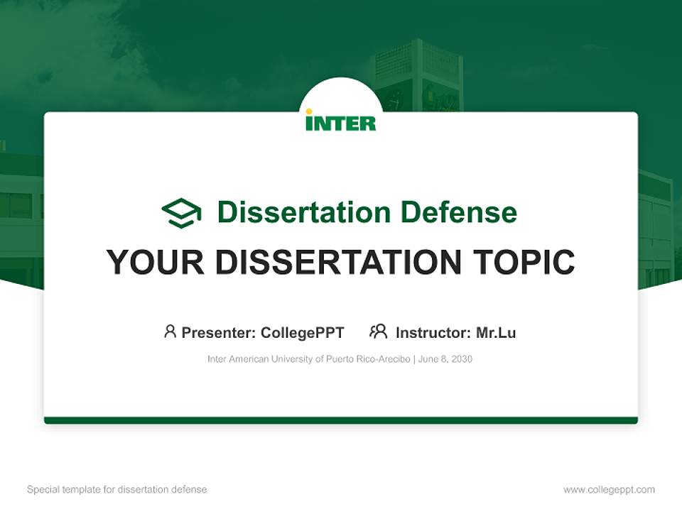 Inter American University of Puerto Rico-Arecibo Graduation Thesis Defense PPT Template4:3 ratio PPT effect preview image7