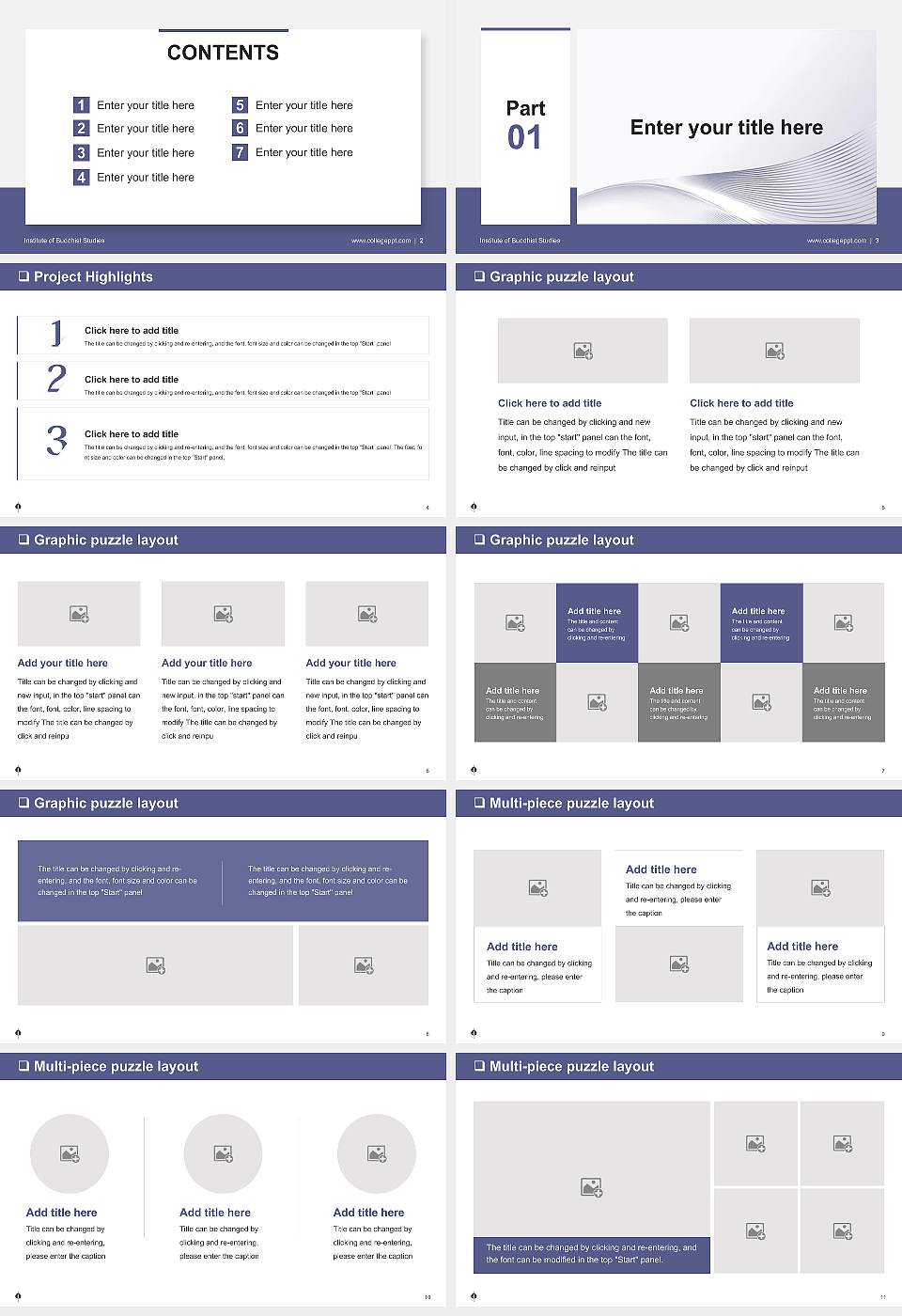 Institute of Buddhist Studies General Purpose PPT Template16:9 ratio PPT effect preview image2