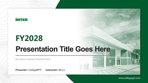 Inter American University of Puerto Rico-Ponce Academic Presentation/Research Findings Report PPT Template