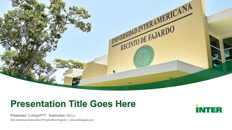 Inter American University of Puerto Rico-Fajardo Course/Courseware Creation PPT Template16:9 ratio PPT effect preview image