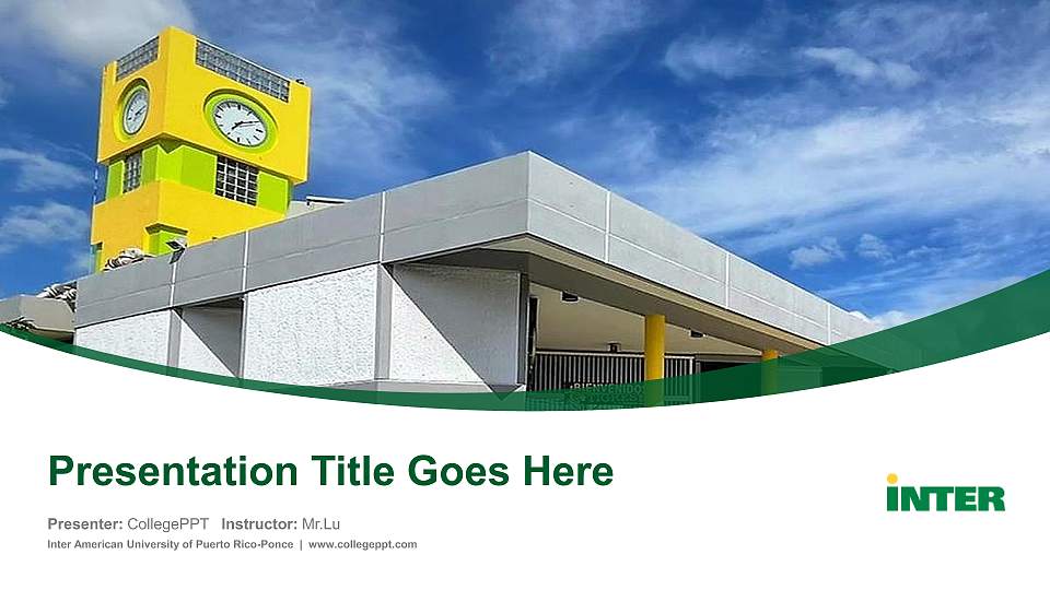 Inter American University of Puerto Rico-Ponce Course/Courseware Creation PPT Template16:9 ratio PPT effect preview image
