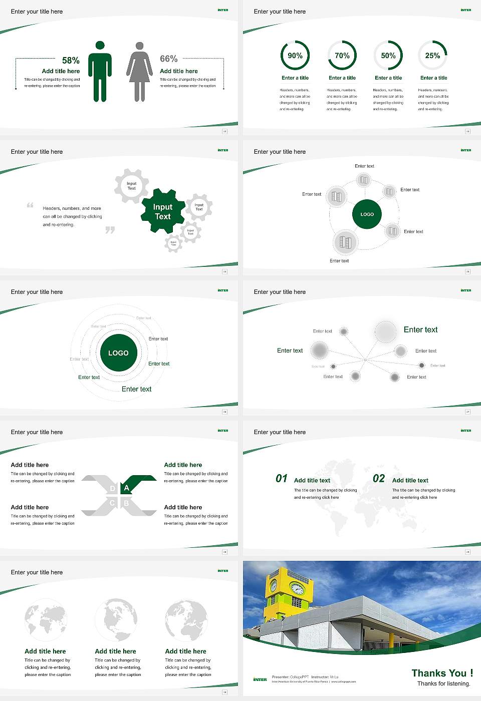 Inter American University of Puerto Rico-Ponce Course/Courseware Creation PPT Template16:9 ratio PPT effect preview image4
