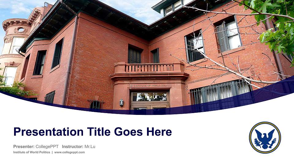 Institute of World Politics Course/Courseware Creation PPT Template16:9 ratio PPT effect preview image
