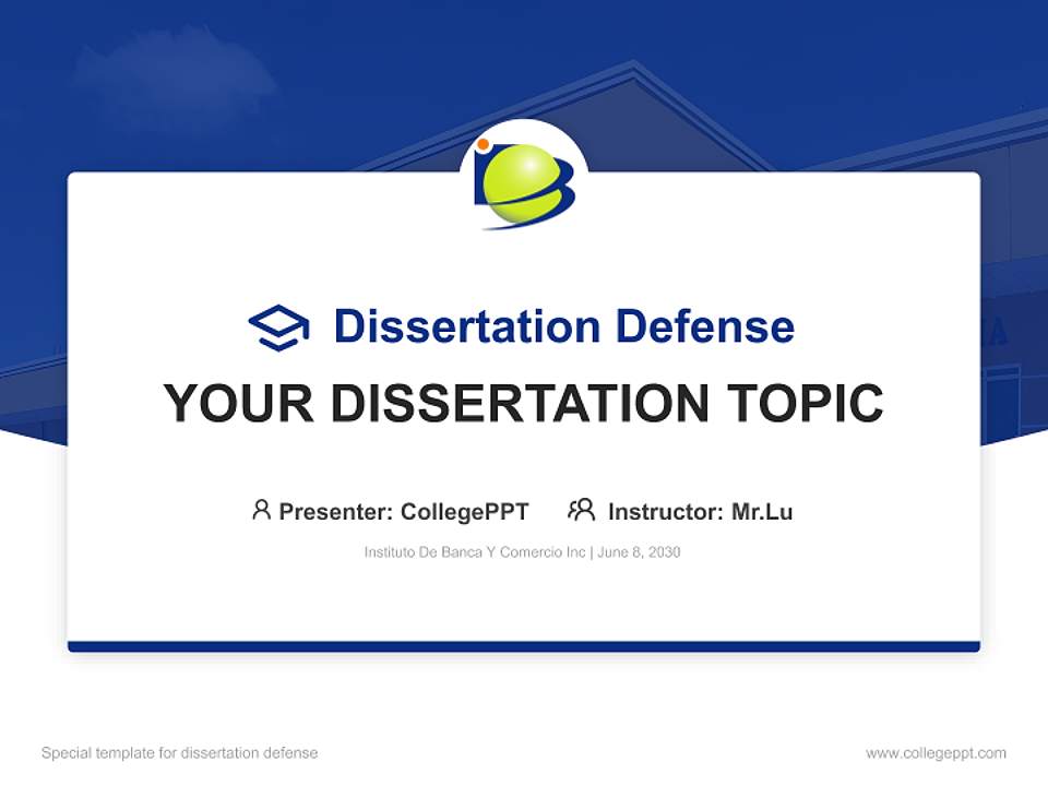 Instituto De Banca Y Comercio Inc Graduation Thesis Defense PPT Template4:3 ratio PPT effect preview image7