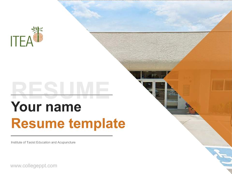 Institute of Taoist Education and Acupuncture Resume PPT Template4:3 ratio PPT effect preview image5