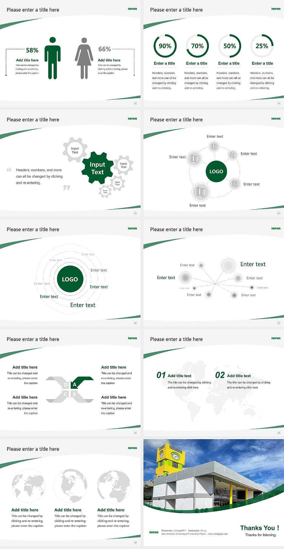 Inter American University of Puerto Rico-Ponce Course/Courseware Creation PPT Template4:3 ratio PPT effect preview image4