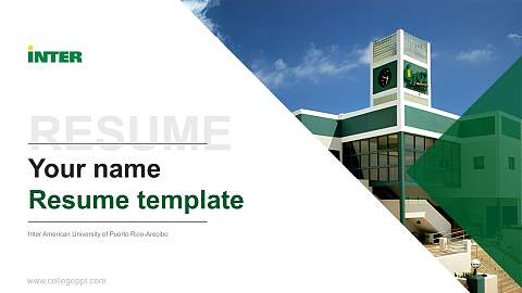 Inter American University of Puerto Rico-Arecibo Resume PPT Template
