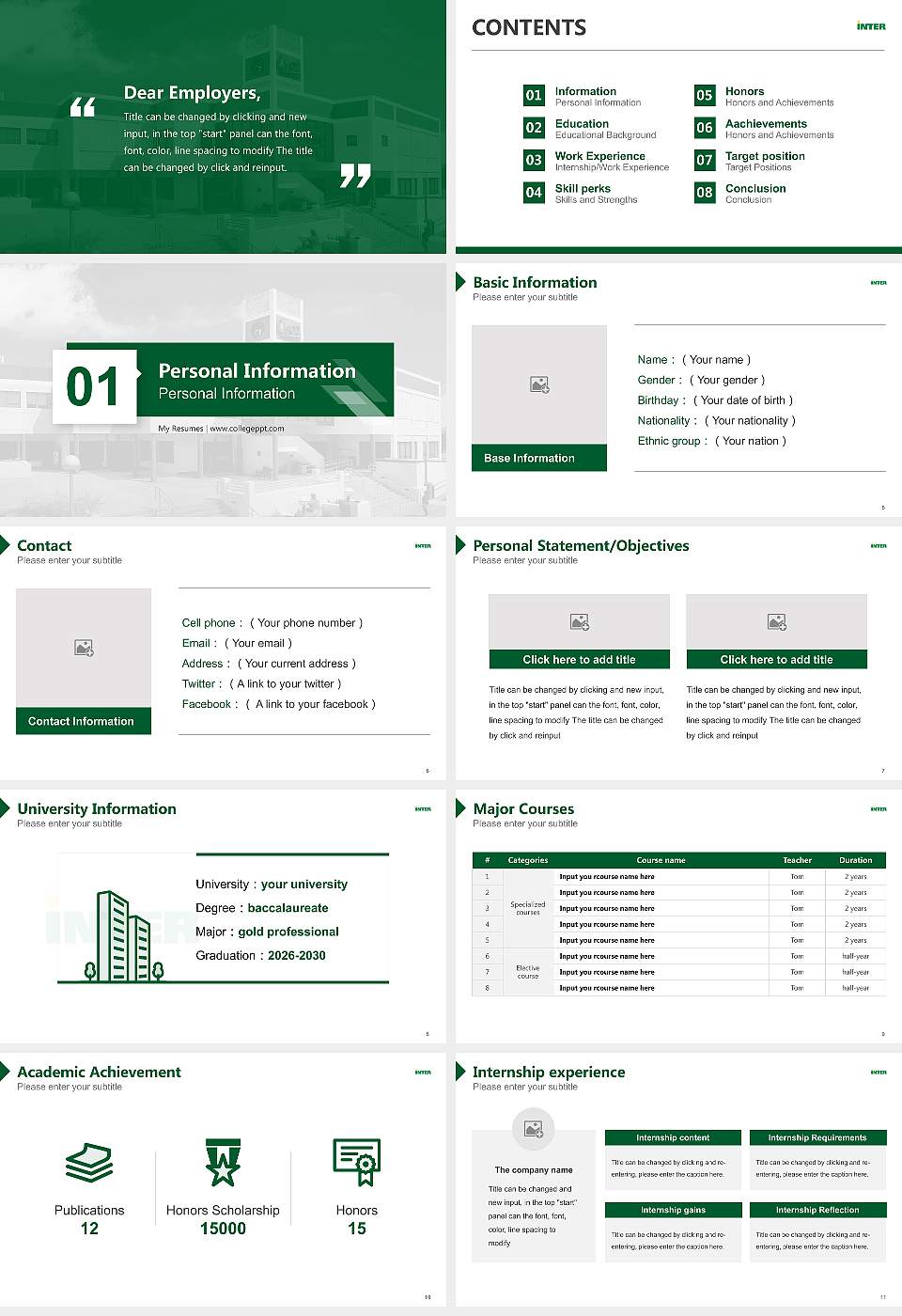Inter American University of Puerto Rico-Arecibo Resume PPT Template16:9 ratio PPT effect preview image2