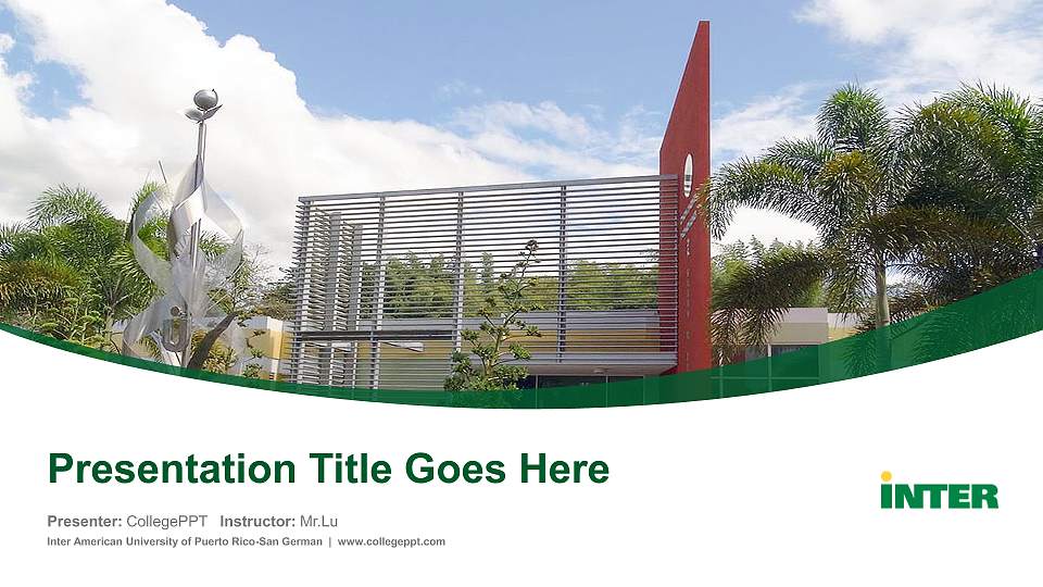 Inter American University of Puerto Rico-San German Course/Courseware Creation PPT Template16:9 ratio PPT effect preview image